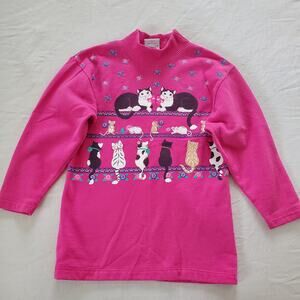 Vintage Spumoni Cats Pink Long Sleeve/Sweater 5t/6